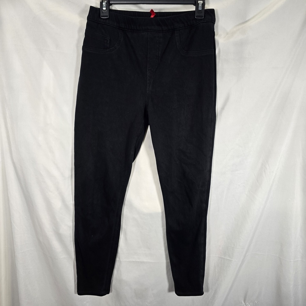 Spanx Size Large Elastic Waist Pull‎ On Pants Stetch Knit Black